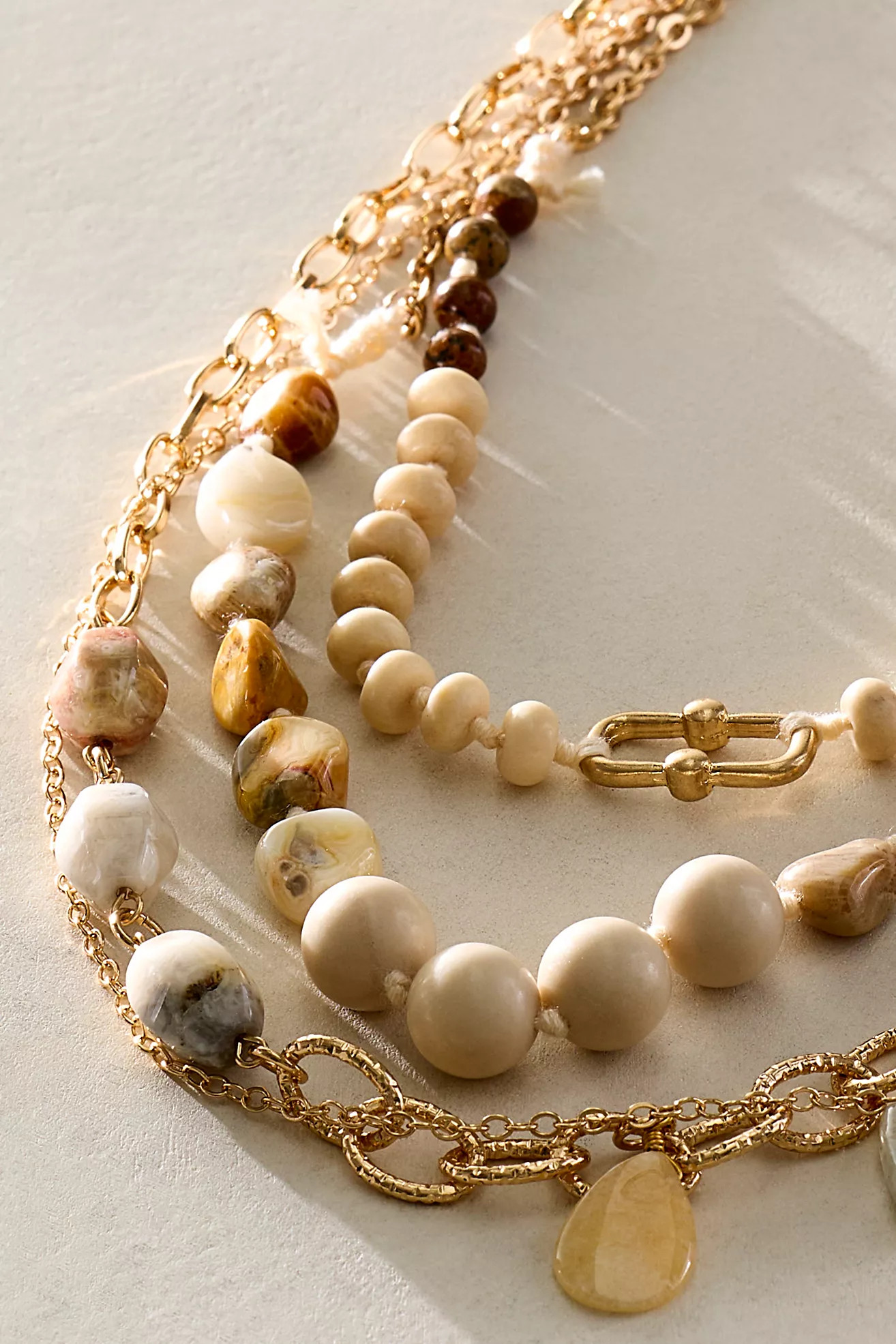 Ariana Ost Cliff Beaded Semiprecious Stone Layered Necklace | Free People (Global - UK&FR Excluded)