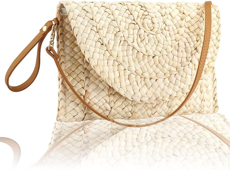 Buric Straw Clutch Purses for Women Woven Straw Crossbody Bags Women's Crossbody Handbags Retro S... | Amazon (US)