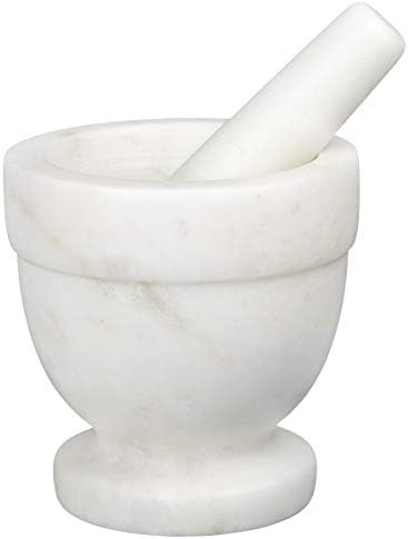 Creative Home 74889 Genuine Natural Marble 4" Diam. x 4" H Mortar and Pestle Set Spice Grinder, O... | Amazon (US)