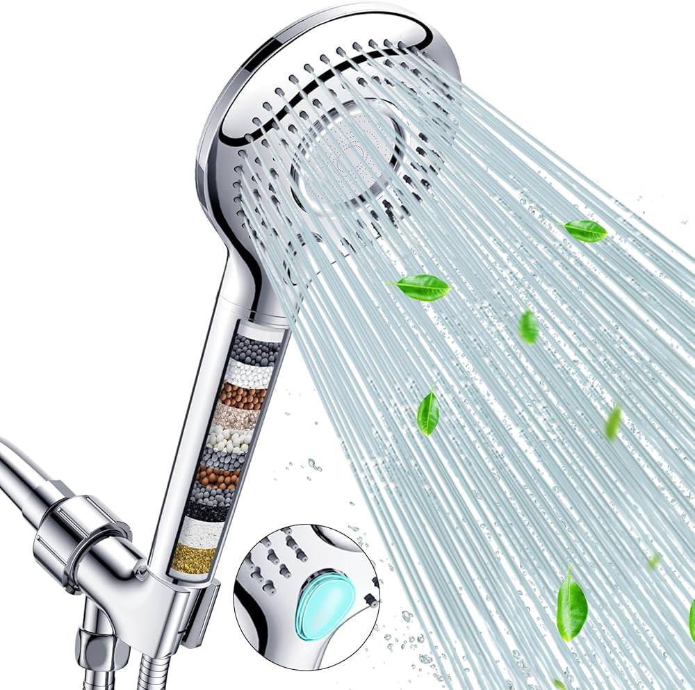FEELSO Filtered Shower Head with Handheld, High Pressure 3 Spray Mode Showerhead with 60" Hose, B... | Amazon (US)