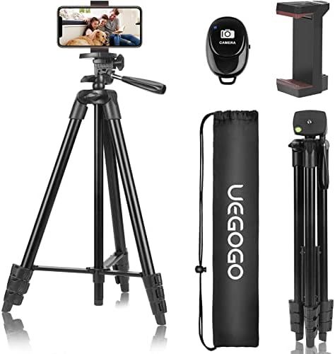 60" Phone Tripod, UEGOGO Tripod for iPhone with Remote Shutter and Universal Clip, Compatible wit... | Amazon (US)