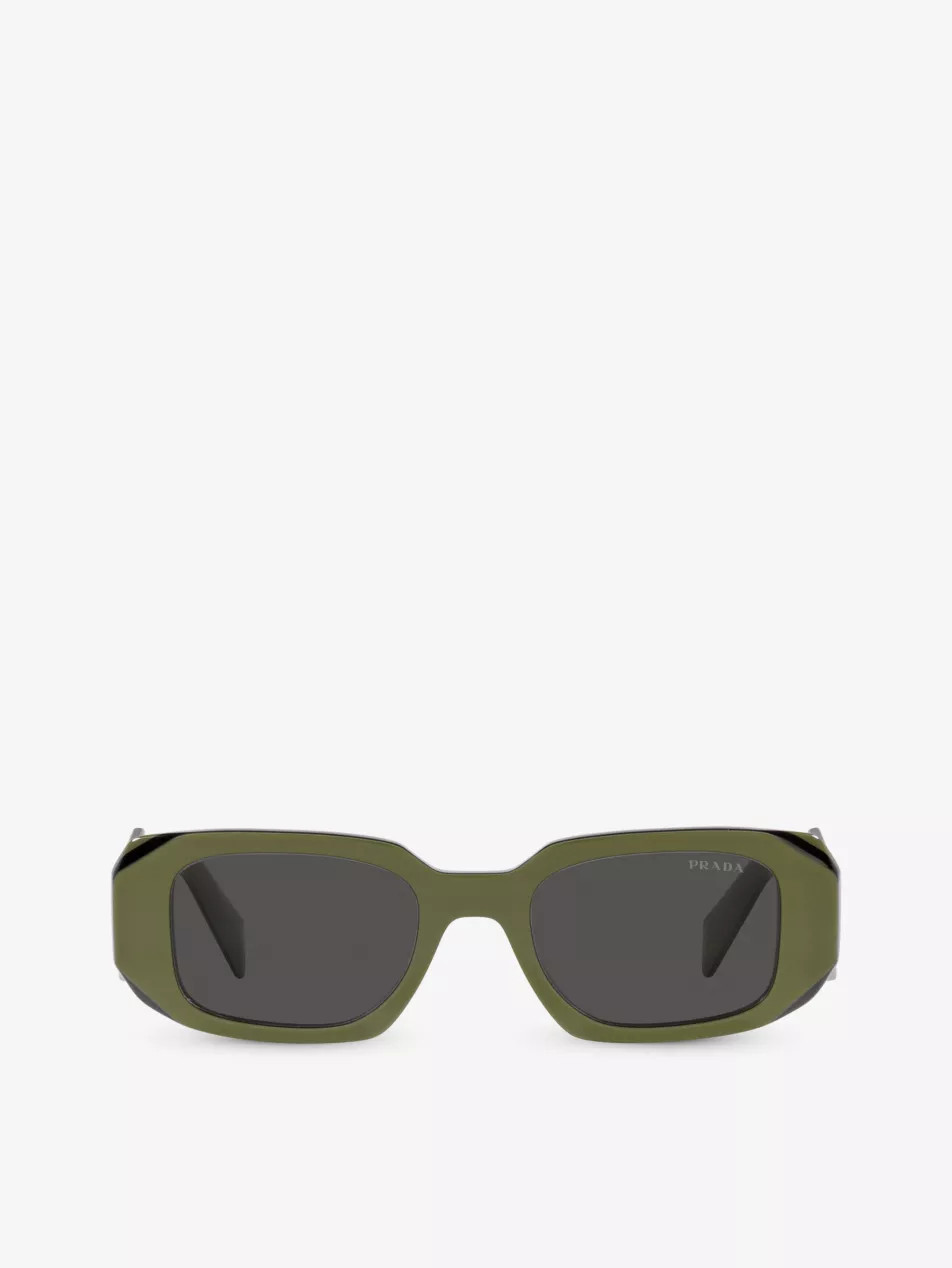 PR 17WS rectangular-frame acetate sunglasses | Selfridges