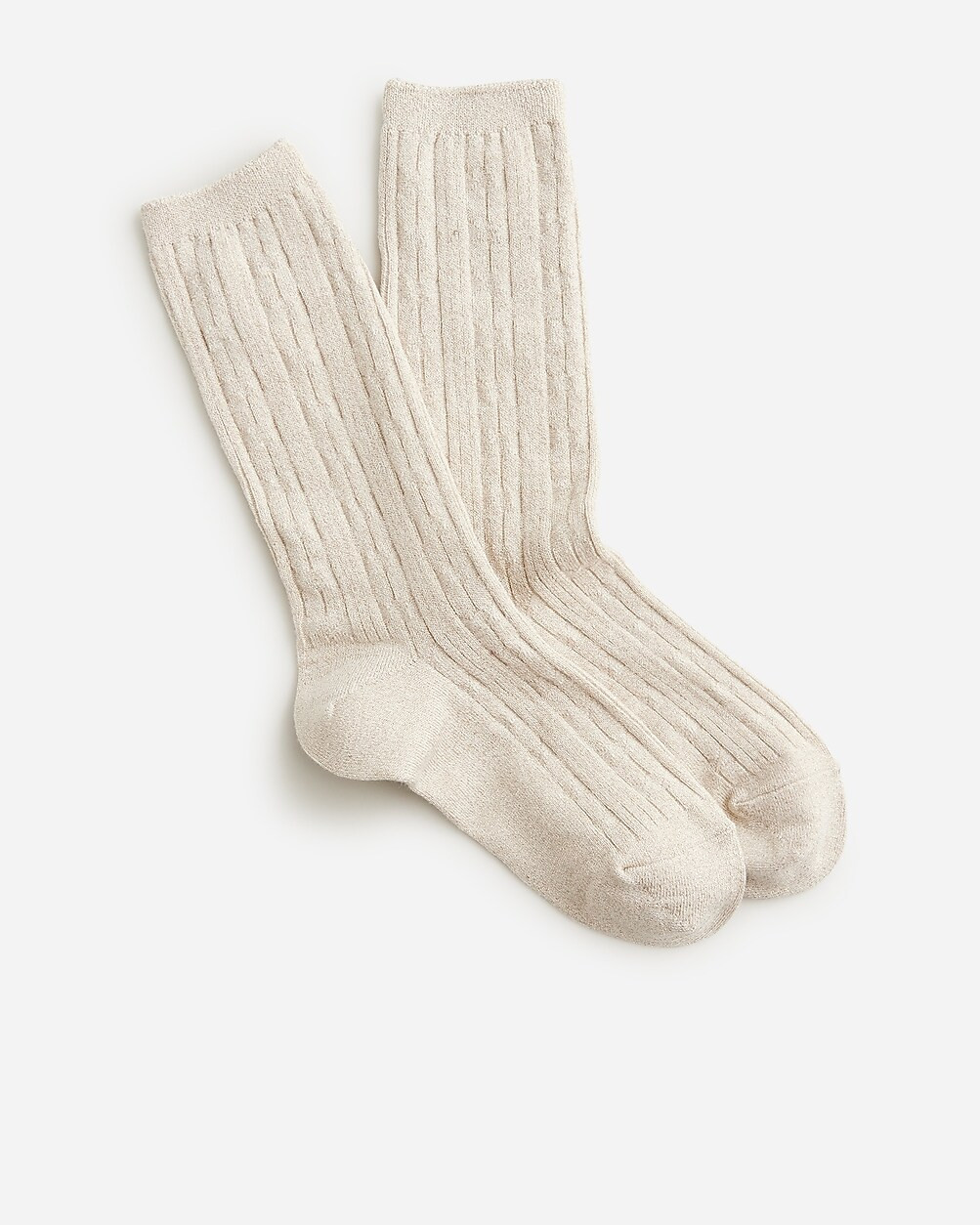 Cable-knit trouser socks with Lurex® metallic threads | J. Crew US