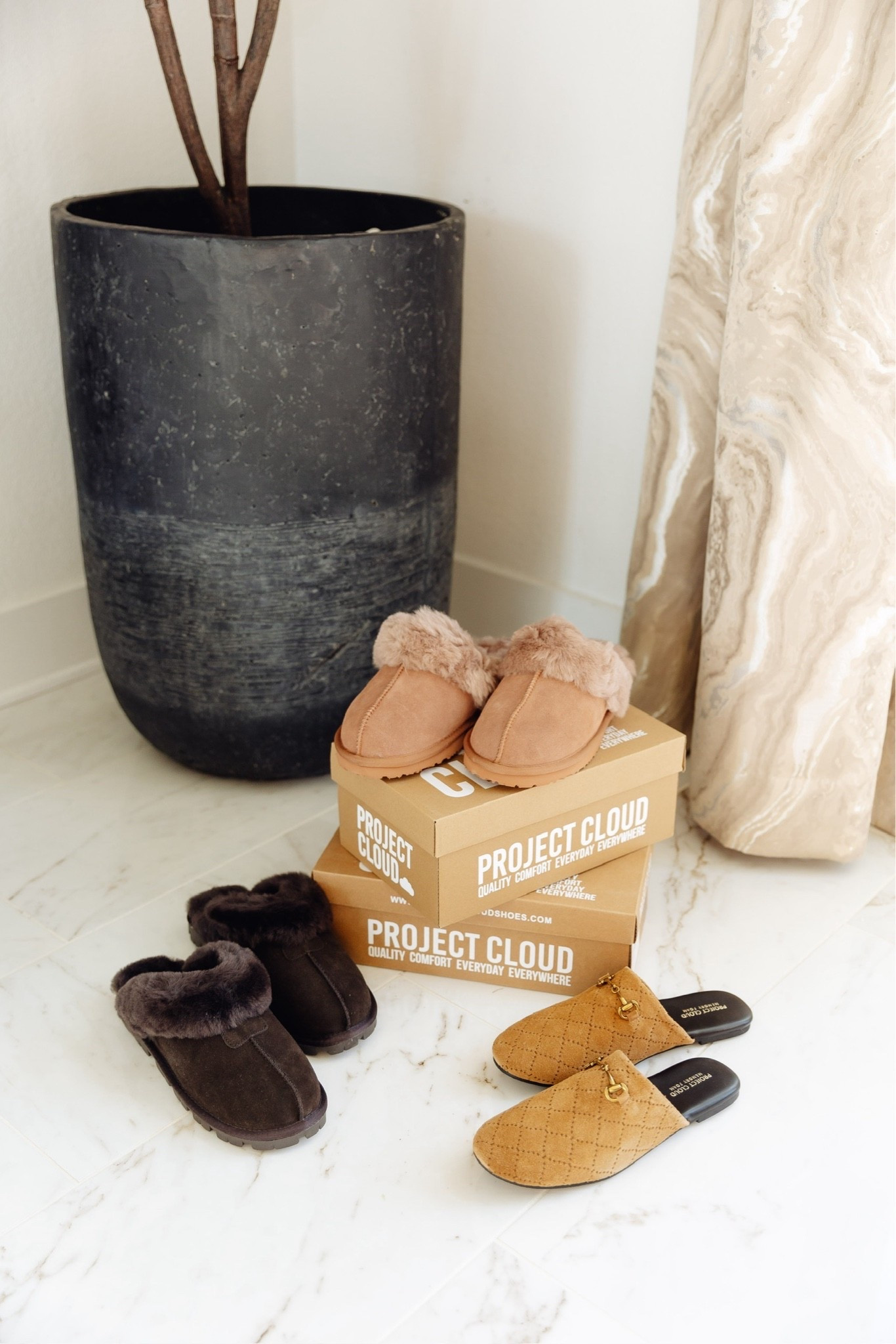 Affordable alternative fur lined outdoor slides!!