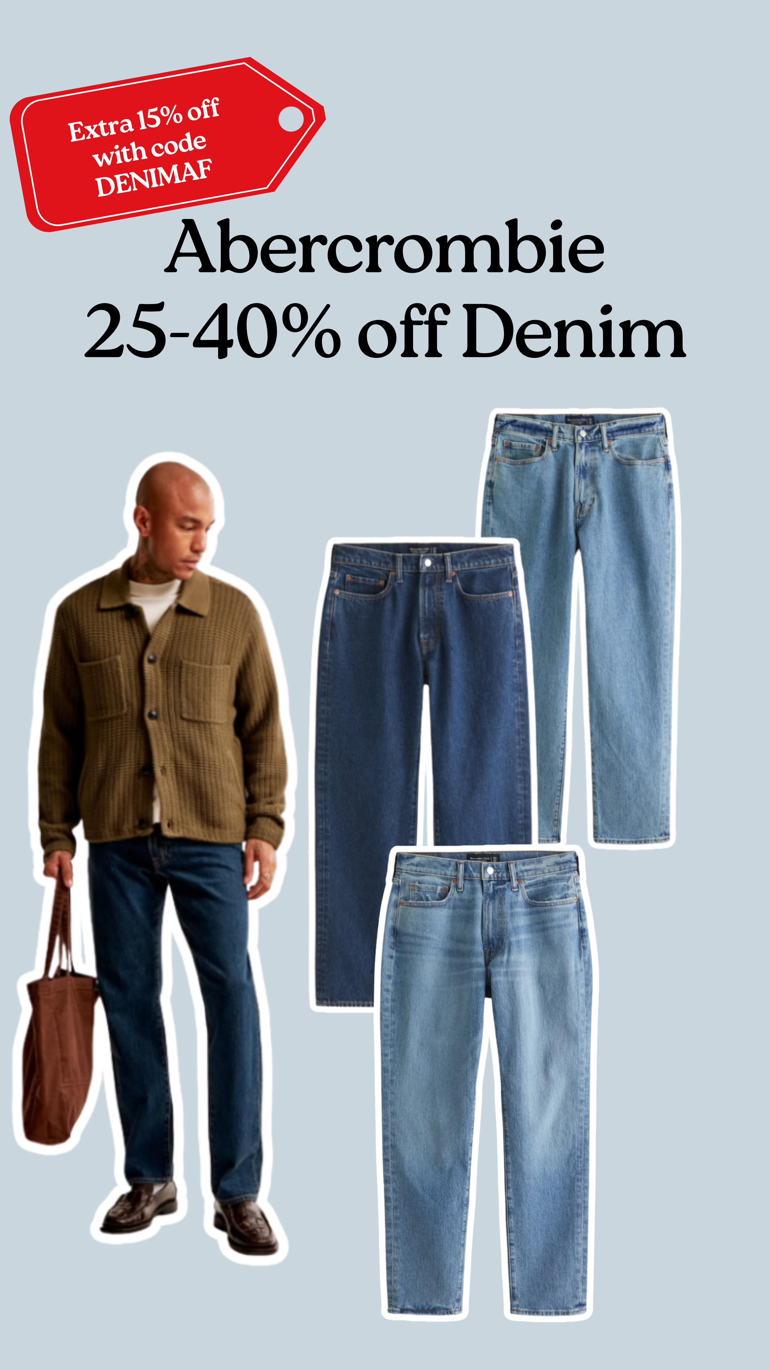  Abercrombie denim sale alert! 25-40% off and use code DENIMAF for an additional 15% off

Affordable men’s fashion, dad fashion, modern dad, denim, sale alert 
#AF #abercrombie 
 

#LTKSaleAlert #LTKootd #LTKMens