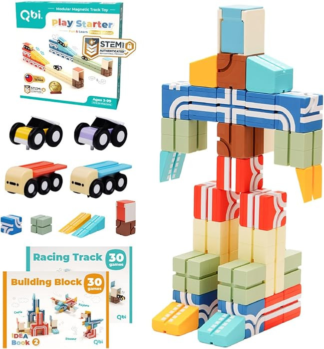 QBI Magnetic Blocks Play Starter Set 4-in-1 STEM Building Blocks | Amazon (US)