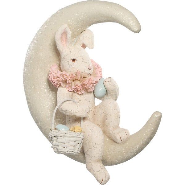 Bunny on Moon, White - Bethany Lowe Designs Easter | Maisonette | Maisonette
