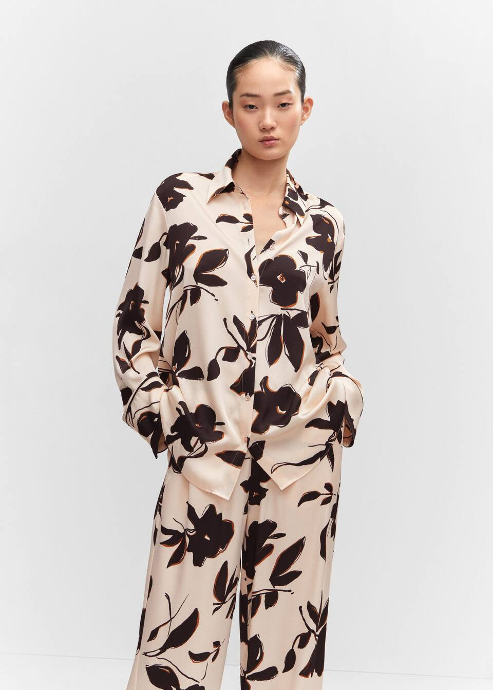 Camicia satinata stampata | Mango IT