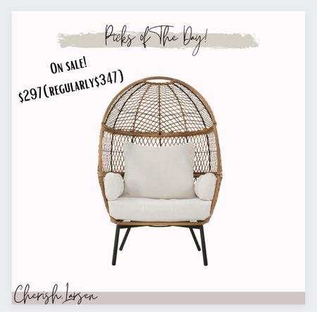 I own this egg chair! On sale at Walmart. So fun for outdoors and/or indoor - patio furniture!! 

#LTKhome #LTKsalealert