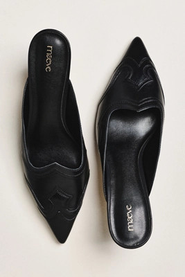 Maeve Pointed-Toe Western Mule Heels | Anthropologie (US)