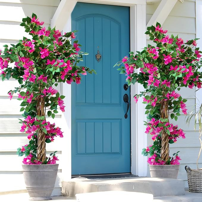 5FT Tall Bougainvillea Artificial Tree for Outdoors or Indoors, Faux Bougainvillea Tree Realistic... | Amazon (US)