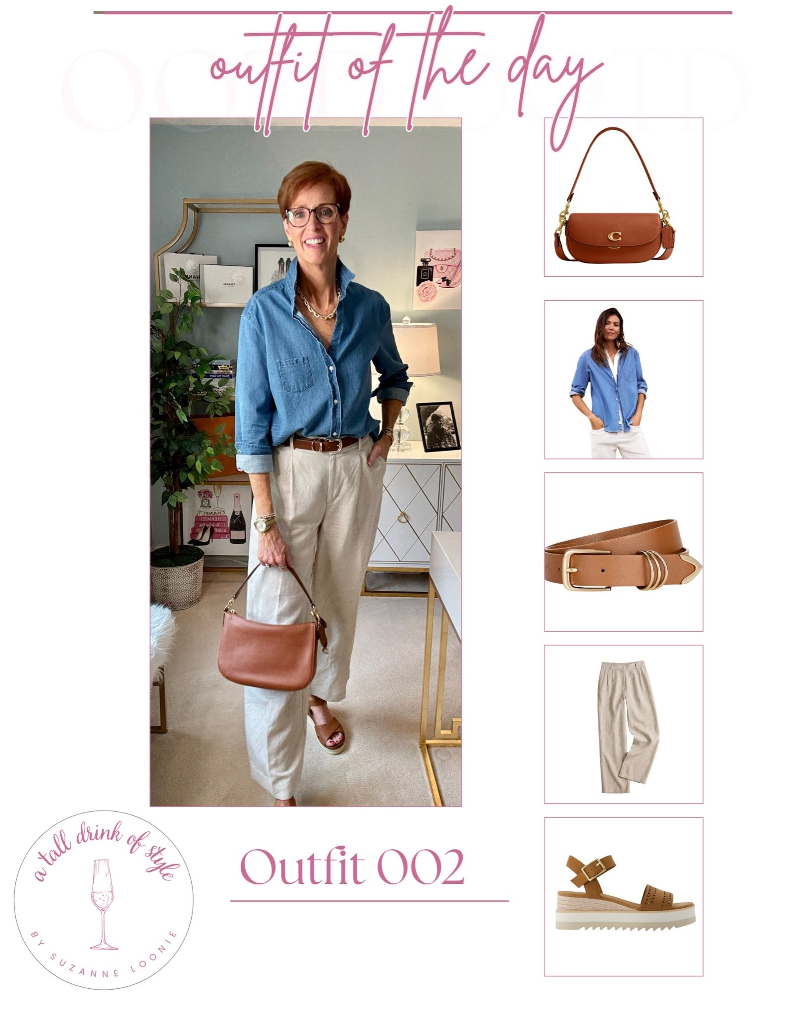 Pinterest style ootd 002! 

Outfit formula : flax linen trousers and a denim shirt!

#LTKootd #LTKSaleAlert #LTKOver40