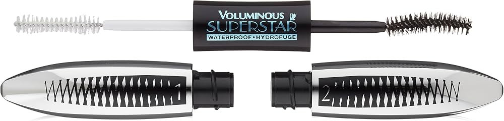 L'Oreal Paris Cosmetics Voluminous Superstar Mascara, Waterproof, Blackest Black, 0.41 Fl. Oz, 1 ... | Amazon (US)
