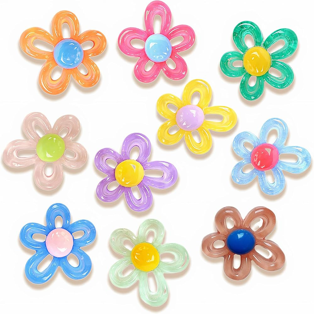 Cute Flower Shoe Charms, Colorful Floral PVC Accessories for Shoes, Sandals, Bags & Bracelets, Bi... | Amazon (US)