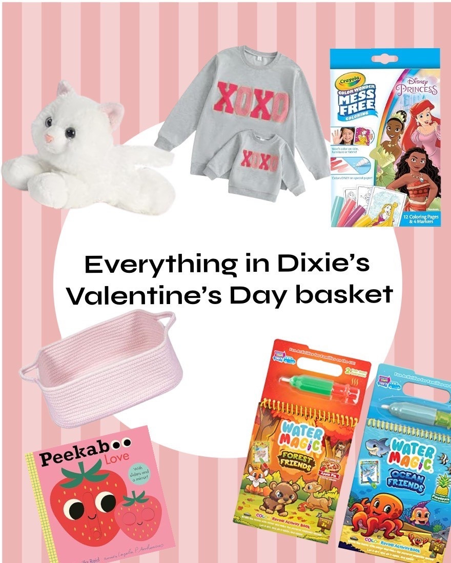 Cutest Valentine’s Day basket that I ordered for my daughter. I know she’s going to love everything!! ￼

#LTKmomlife #LTKKids #LTKSeasonal