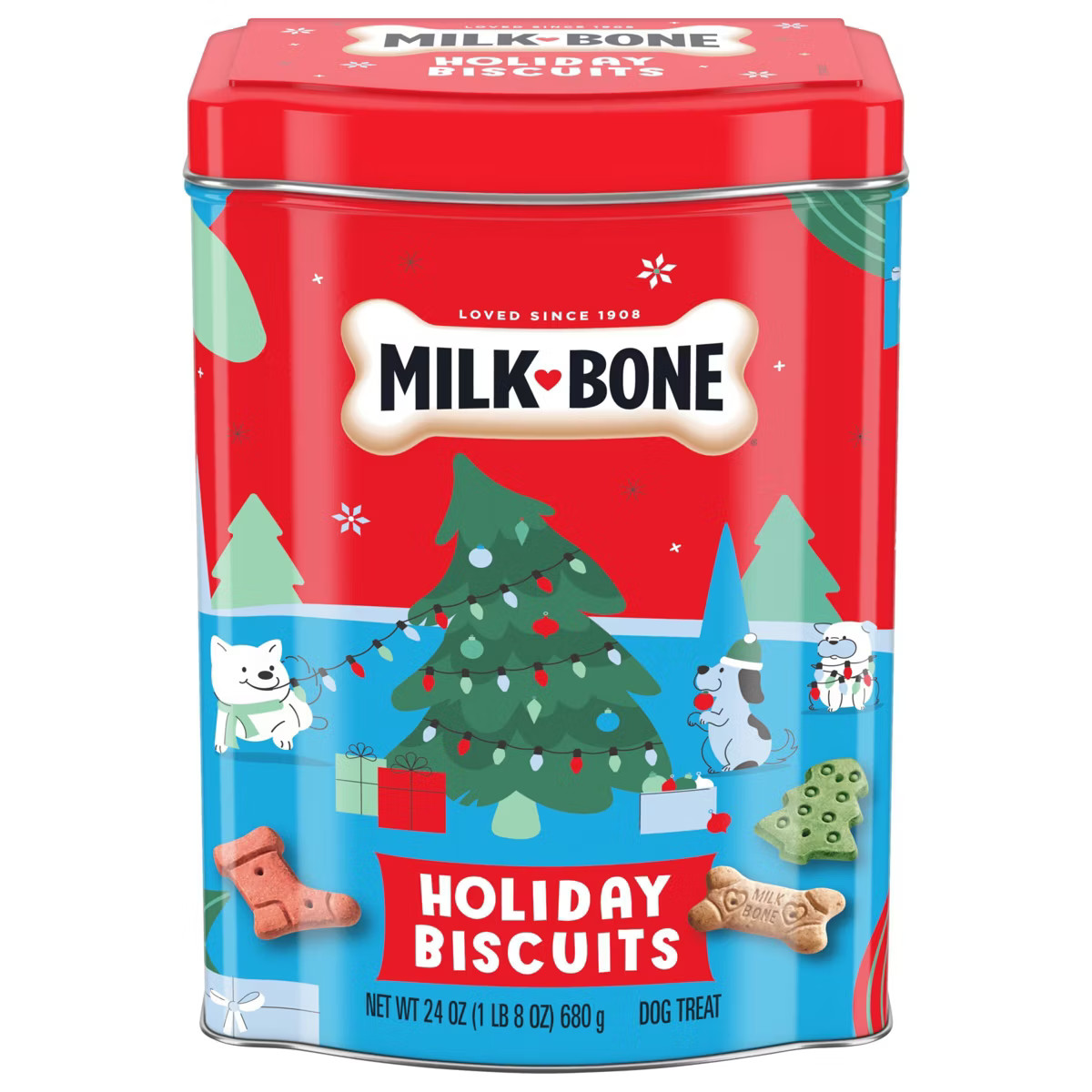 Milk-Bone Christmas Biscuits Tin with Original Flavored Dog Treats - 24oz | Target