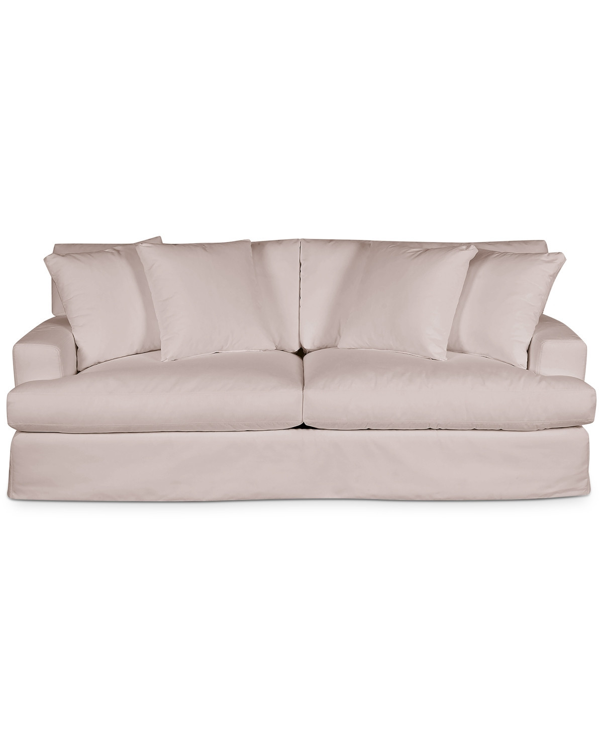 Brenalee 93" Performance Fabric Slipcover Sofa with Four Pillows - Peyton Birch | Macy's