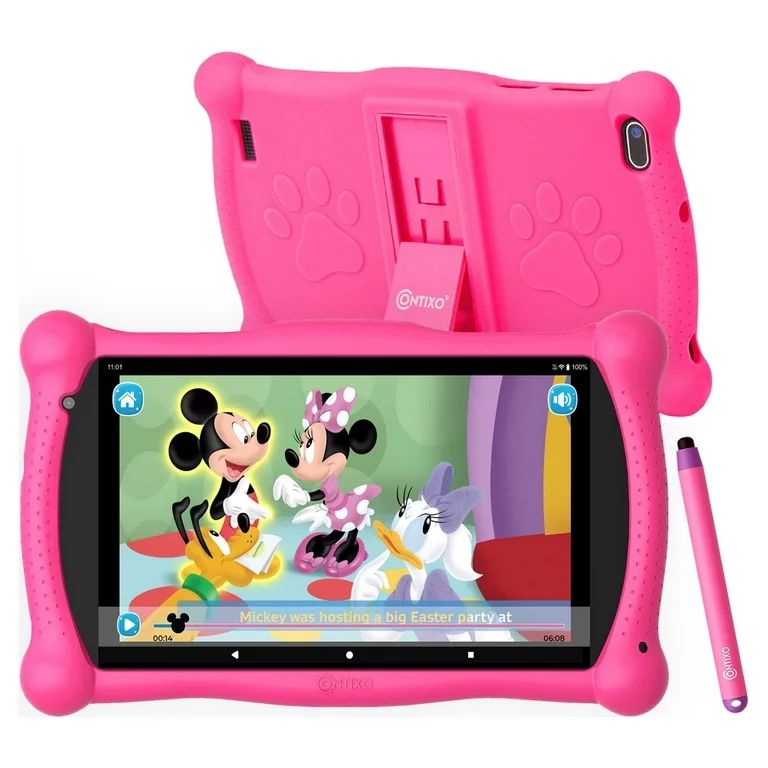 Contixo 7" Kids Tablet 32GB, 50+ Disney Storybooks, Protective Case w/ Kickstand & Stylus (2023 M... | Walmart (US)