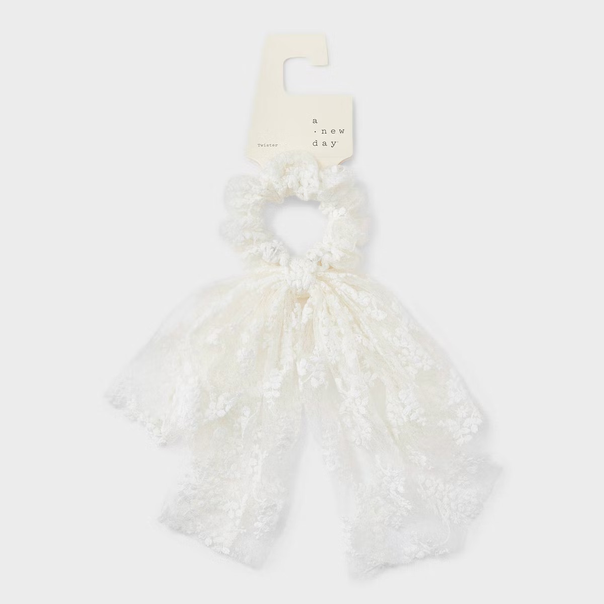 Lace Floral Tail Bow Hair Twister - A New Day™ White | Target