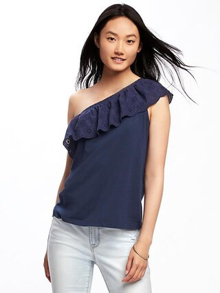 Relaxed One-Shoulder Top for Women | Old Navy US