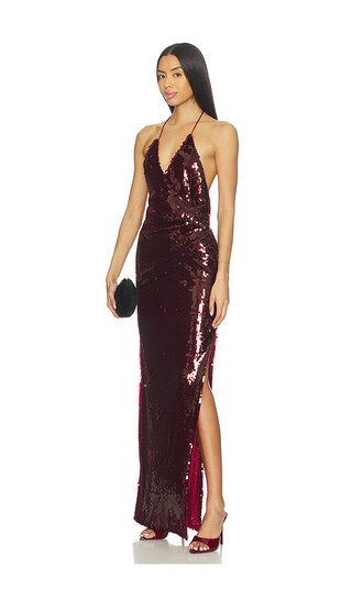 Meladonna Sequins Maxi Dress in Burgundy dress | sequin maxi dress | red sequin dress  | Revolve Clothing (Global)