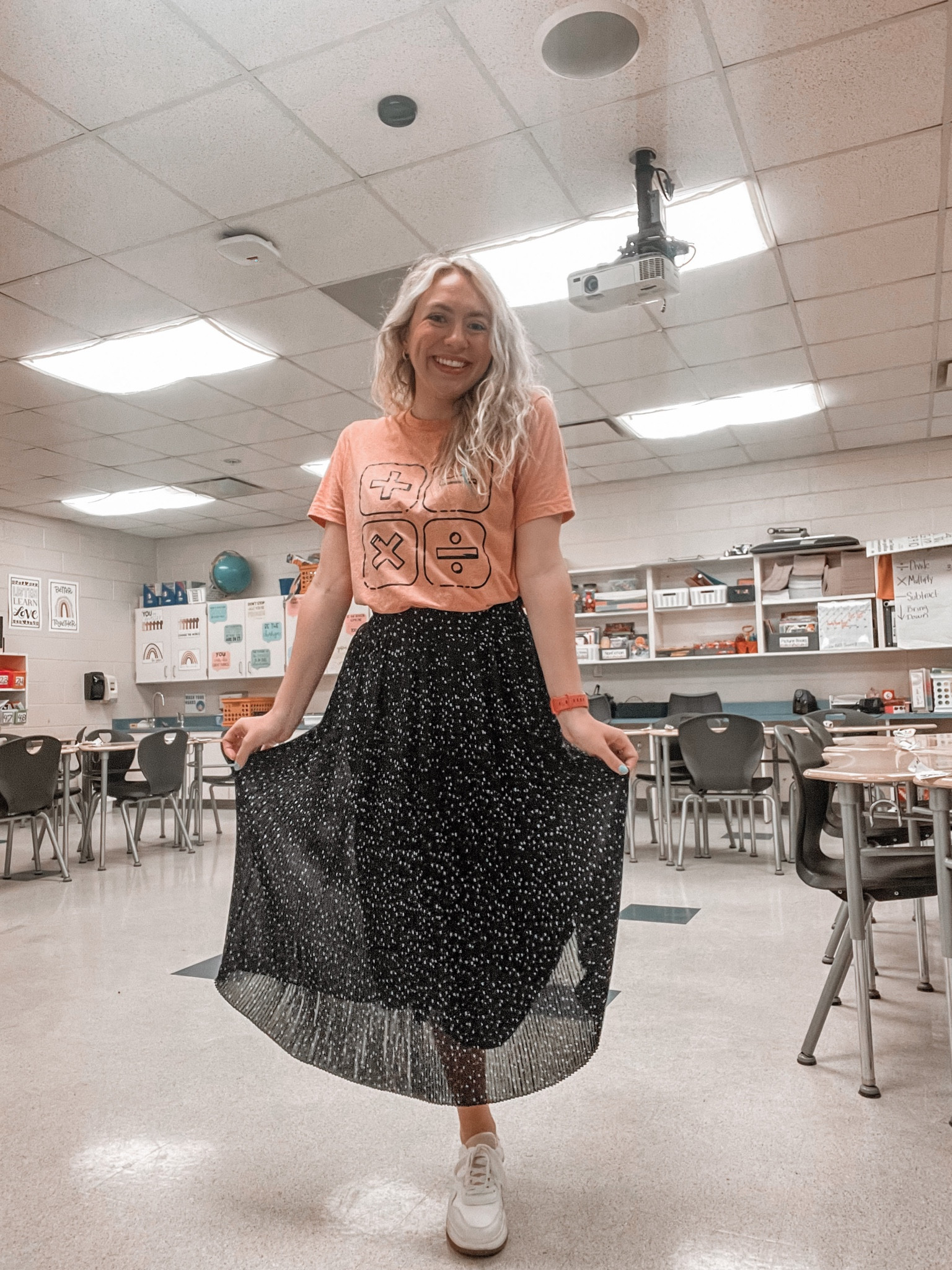 Math teacher outfits, teacher t-shirts, teacher fashion, teacher style, midi skirt, maxi skirt, teacher outfit ideas, math shirt, math t-shirt 

#LTKunder100 #LTKworkwear #LTKunder50