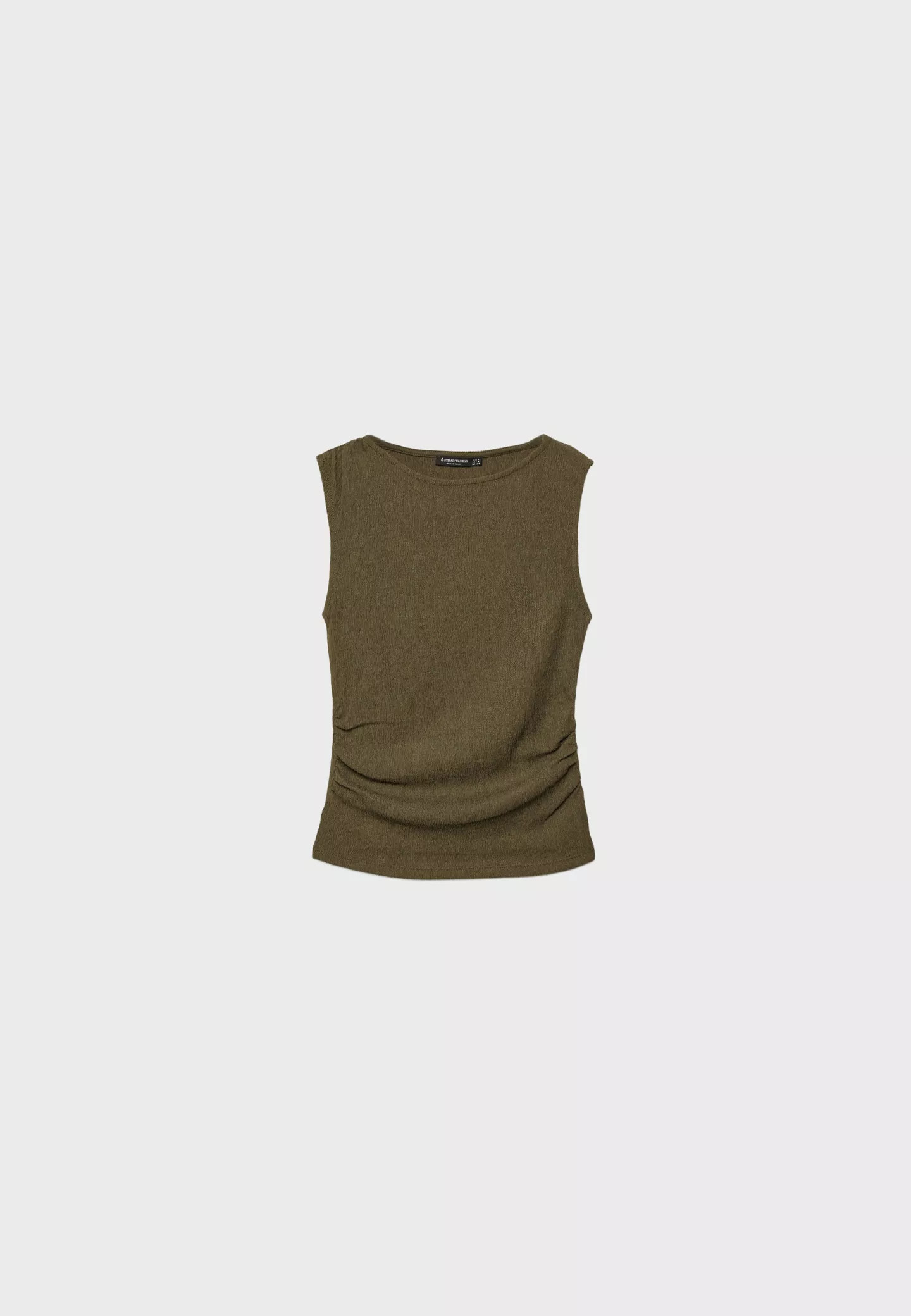 Gathered texture T-shirt - Women's fashion | Stradivarius United Kingdom | Stradivarius (UK)