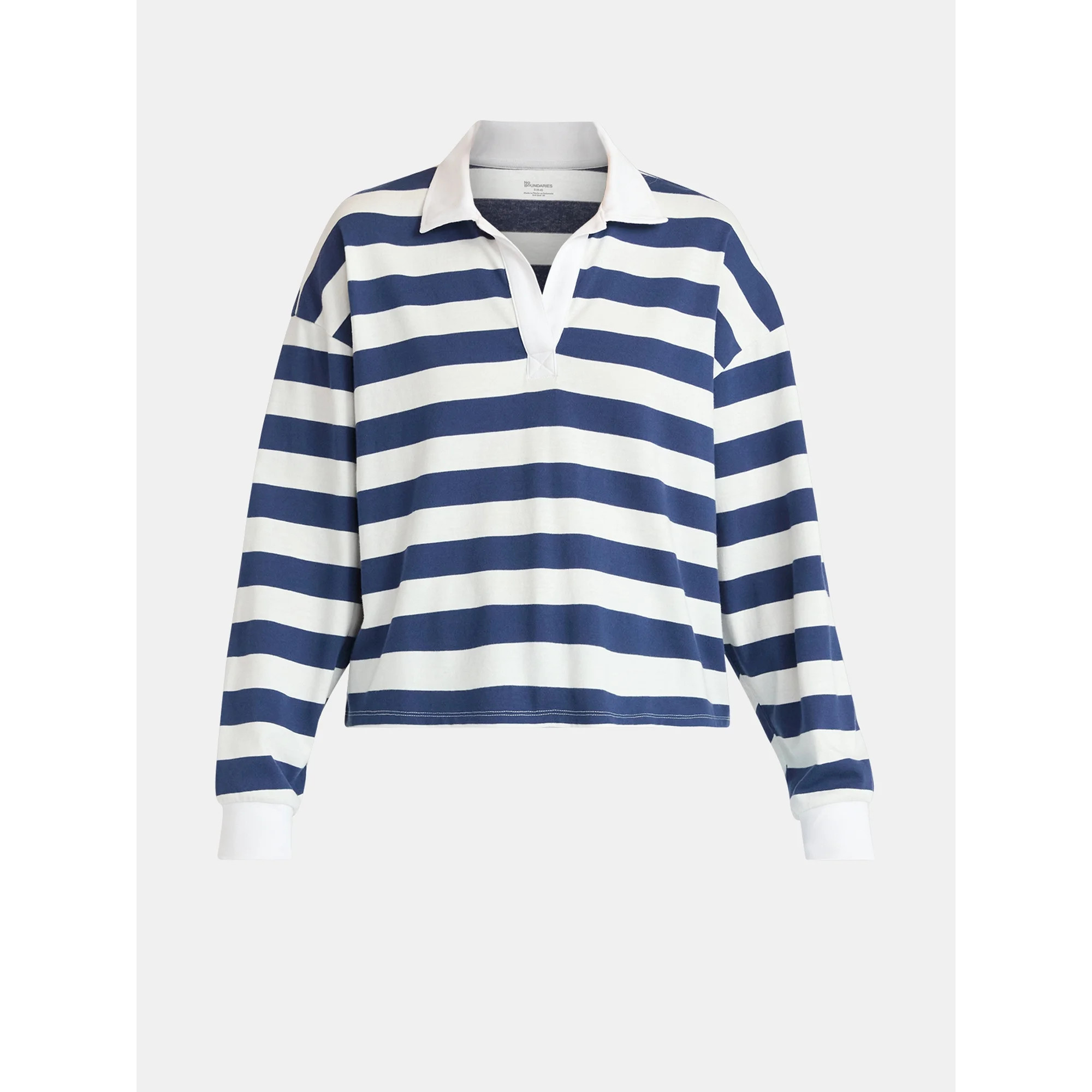 No Boundaries Rugby Polo Top, Women's | Walmart (US)