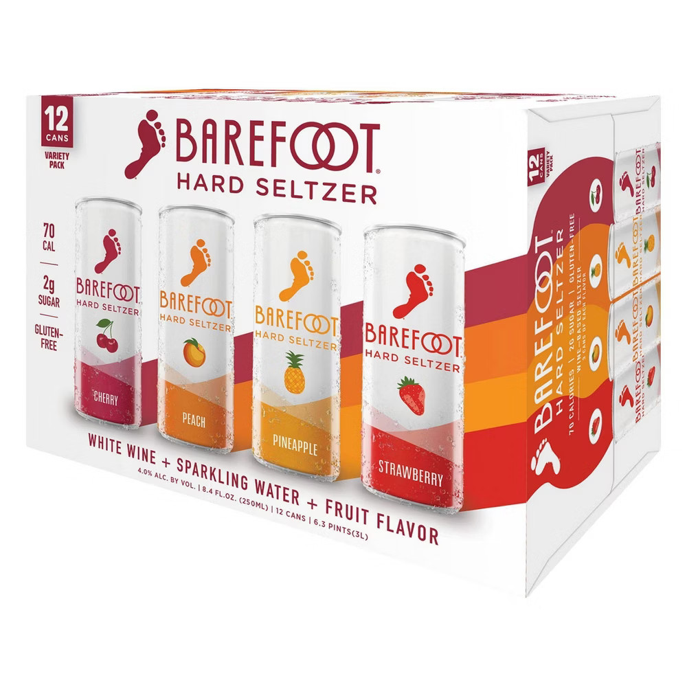 Barefoot Hard Seltzer Variety Pack - 12pk/250ml Cans | Target