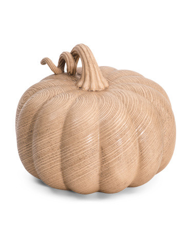 9in Wood Finish Pumpkin | TJ Maxx