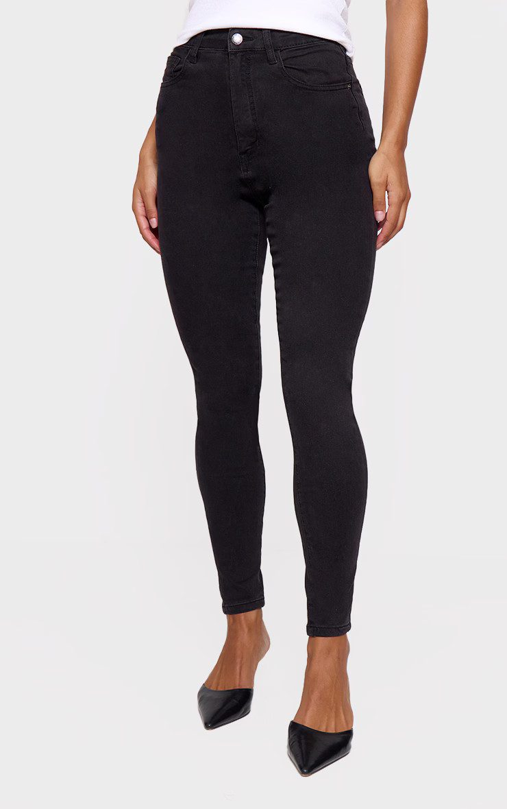 L30 Washed Black 5 Pocket Skinny Jeans | PrettyLittleThing US