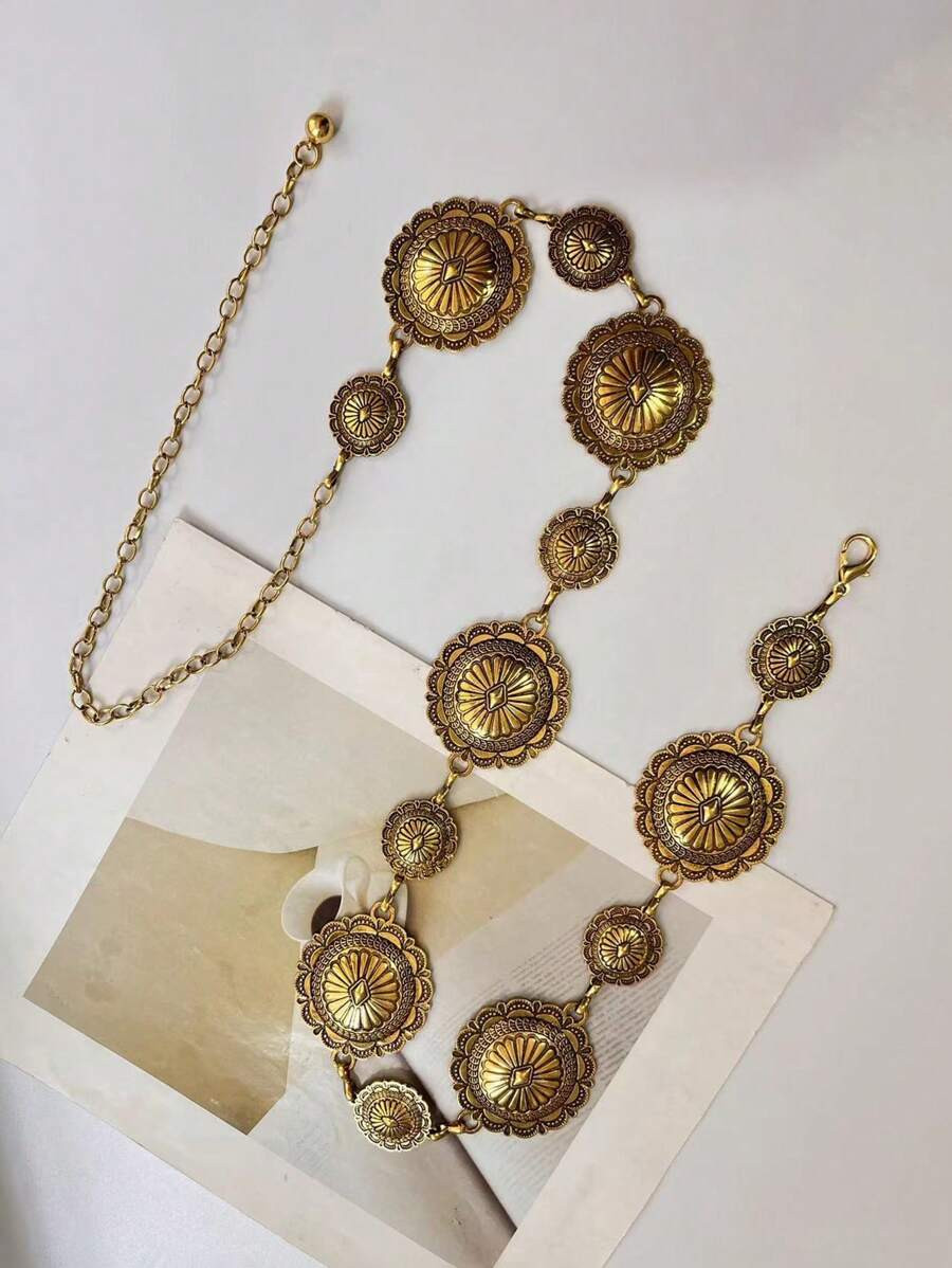 Plus Size Bohemian Retro Floral Waist Chain For Women | SHEIN