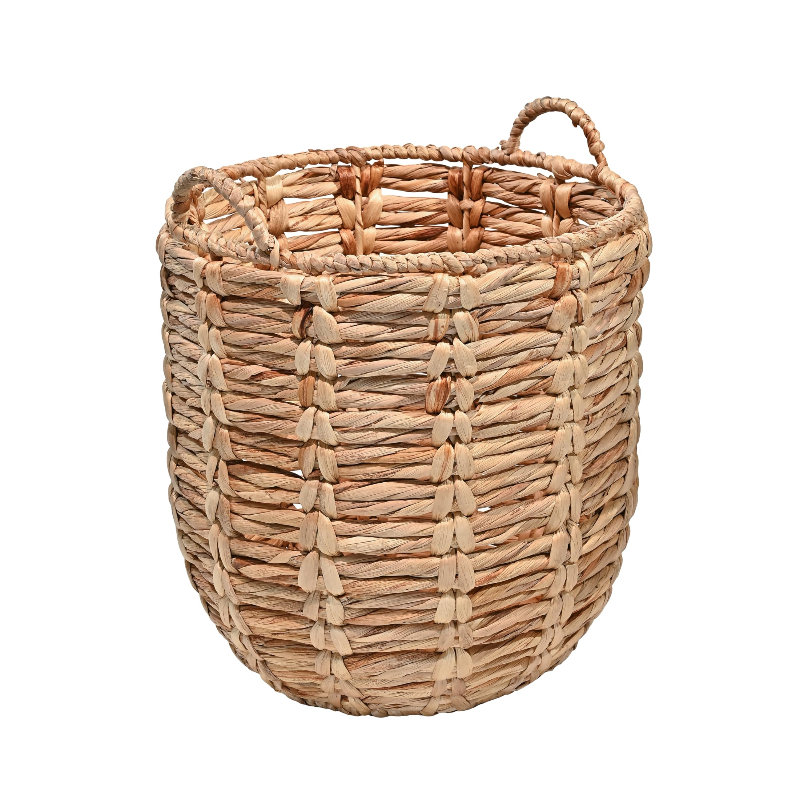 happimess BSK1003A Laurel Bohemian Hand-Woven Abaca Wicker Storage Basket with Handles, Seagrass ... | Amazon (US)