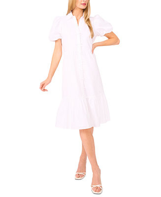 CeCe Women's Bubble-Short-Sleeve Tiered Midi Dress - Macy's | Macy's