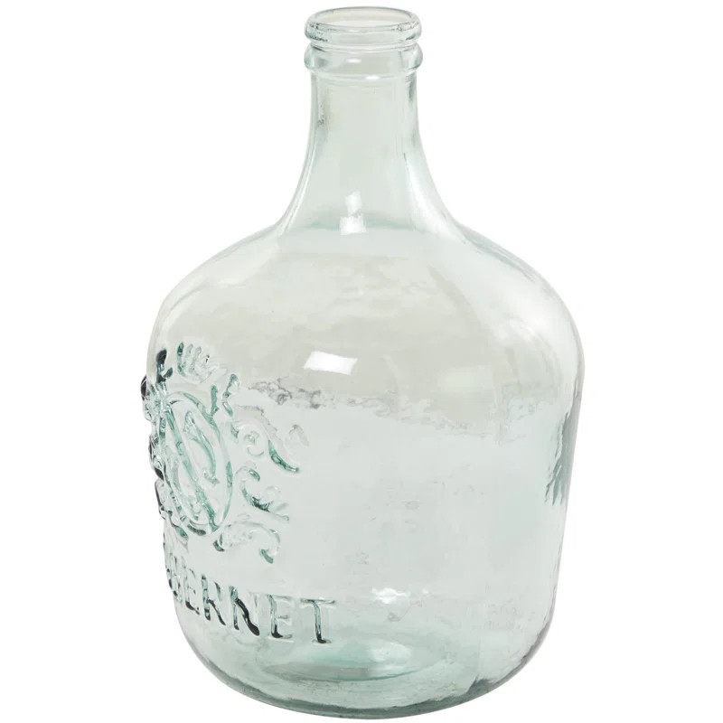 Rieth Clear Recycled Glass Handmade Spanish Vase with Cabernet | Wayfair North America