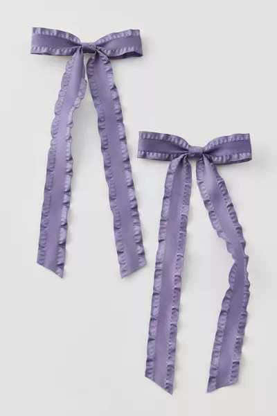 Lettuce-Edge Bow Hair Clip Set | Urban Outfitters (US and RoW)