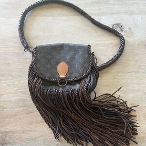 Vintage Boho Louis Vuitton World Traveler Crossbody with Fringe in Chocolate | Poshmark