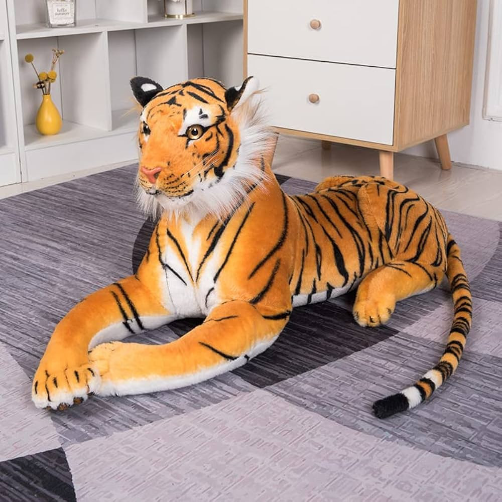 HCSXMY Realistic Soft Stuffed Animals Plush Toy Tiger for Kids Gifts (Tail Measurement Not Includ... | Amazon (US)