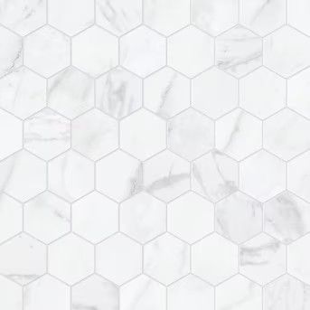 Satori Regent Carrara 12-in x 12-in Matte Porcelain Hexagon Marble Look Floor and Wall Tile (0.93... | Lowe's