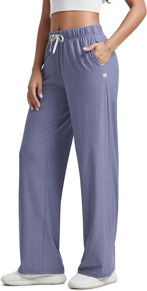 ODODOS Women's Straight Leg Pants Ultra Soft Stratum Tech Relaxed Casual Pajama Lounge Pants with... | Amazon (US)