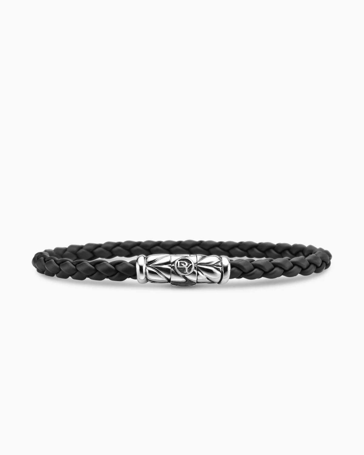 David Yurman | Chevron Woven Rubber Bracelet with Sterling Silver, 6mm | David Yurman