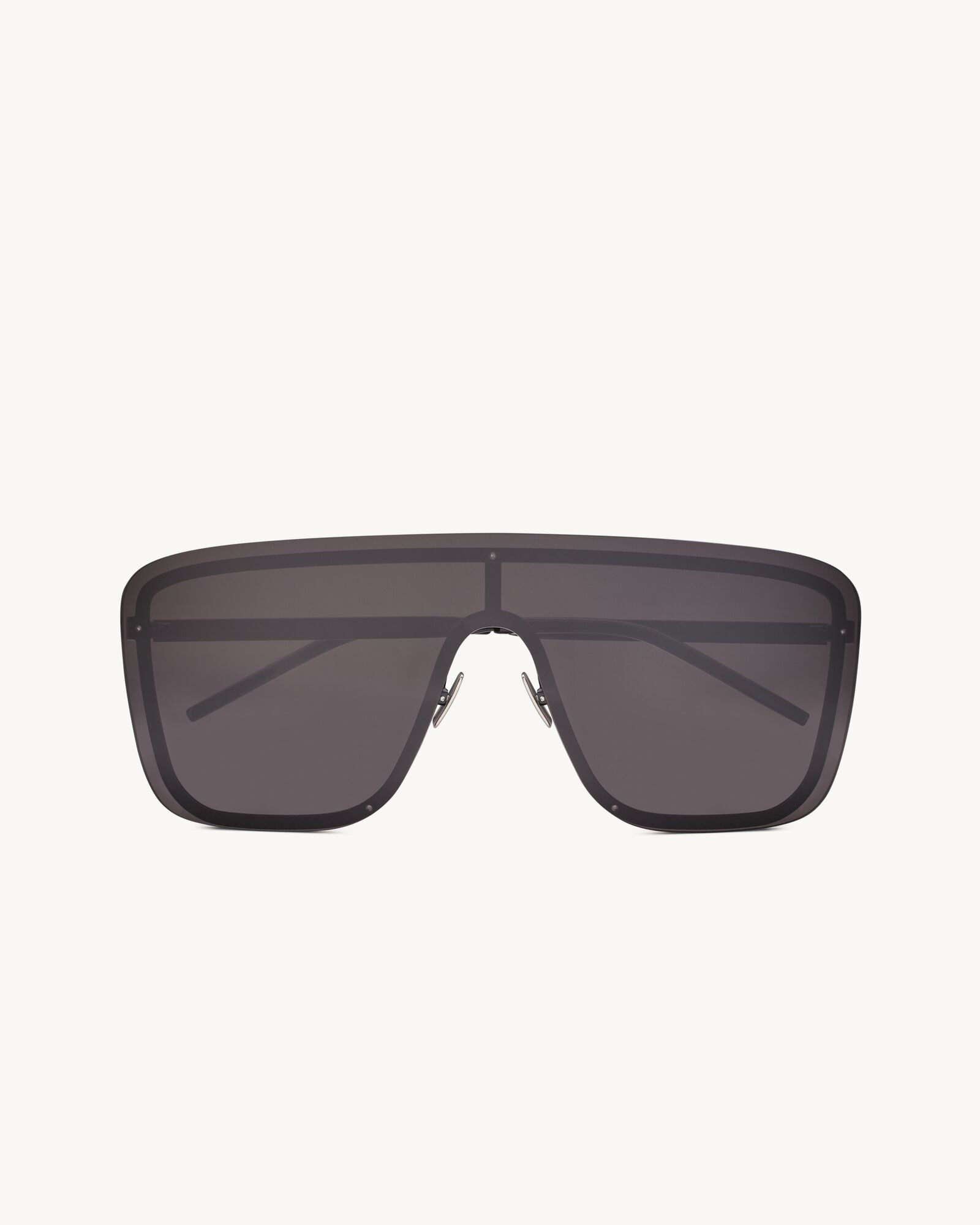 shield sunglasses featuring a metal frame and a nylon monolense. | Saint Laurent Inc. (Global)
