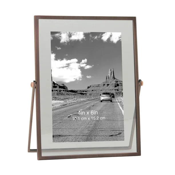 Better Homes & Gardens 4" x 6" Rectangle Metal Tabletop Floating Picture Frame, Copper - Walmart.... | Walmart (US)