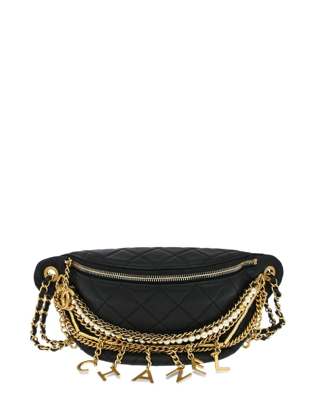 CHANEL Pre-Owned 2019 quilted chain belt bag - Black | Farfetch Global