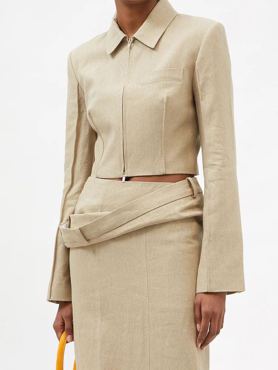 Limao cropped linen jacket | Jacquemus | Matches (US)