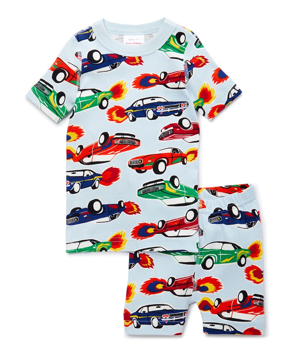 Hanna Andersson Sleep Bottoms Skylight - Skylight Organic Cotton Short John Pajama Set - Kids | Zulily
