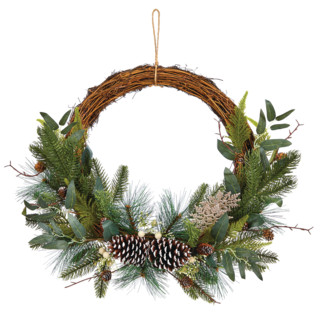 CANVAS Christmas Decoration Artificial Half Greenery Wreath, 20-in | Canadian Tire