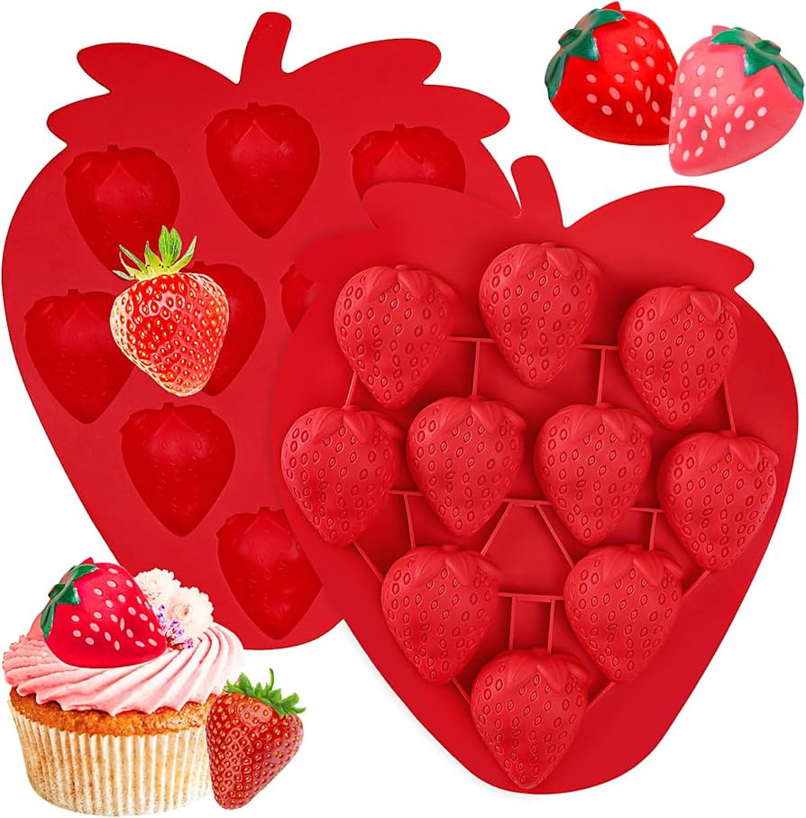 Webake Strawberry Mold Silicone 3D Strawberry Chocolate Mold for Soap, Ice Cube, Candle, Fondant,... | Amazon (US)
