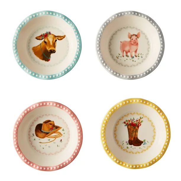 The Pioneer Woman Sweet Romance Mini Ceramic Pie Pan Set, 4 Pack | Walmart (US)