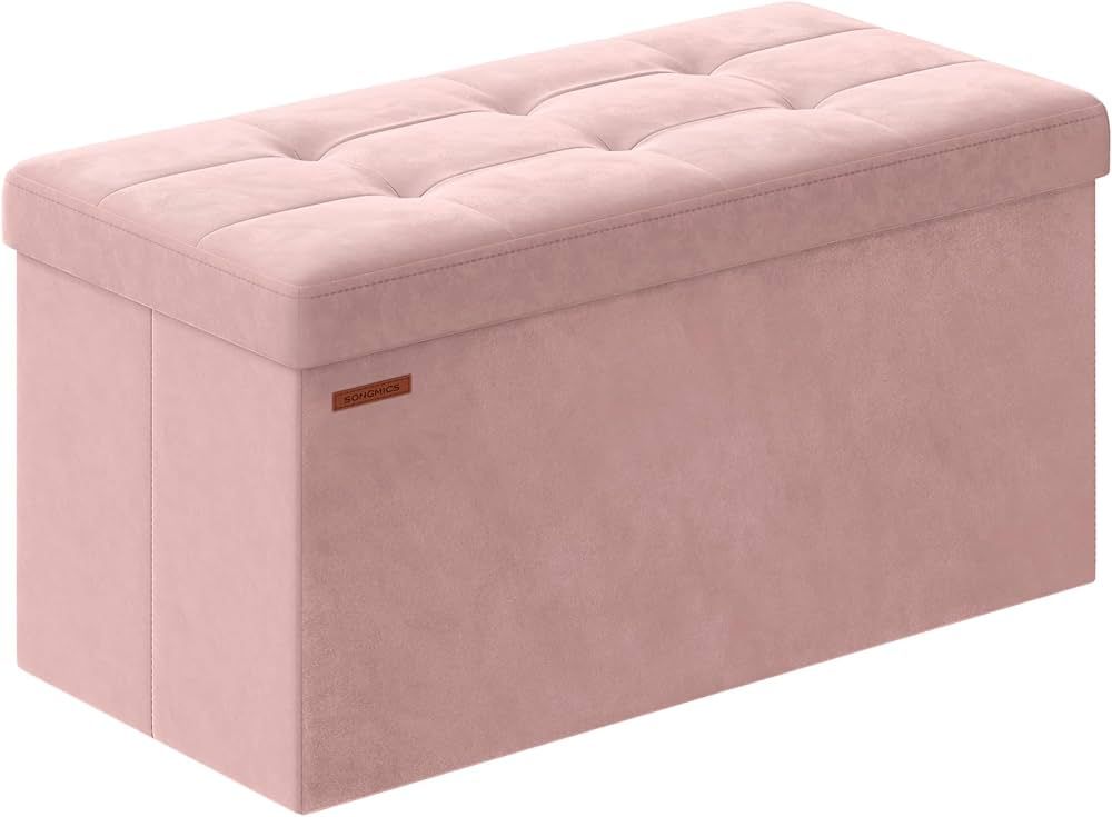 SONGMICS Storage Ottoman, Foldable Velvet Storage Bench, Footrest Stool, 15 x 30 x 15 Inches, Jel... | Amazon (CA)